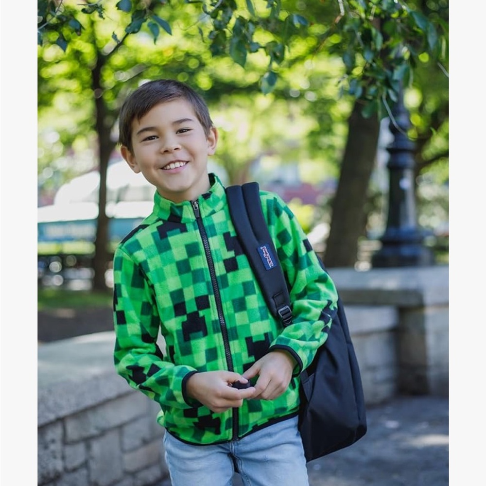 Official Minecraft Creeper Fleece Zip up Jacket 10-12